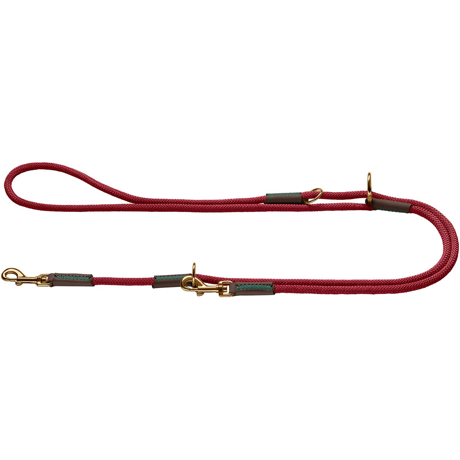 HUNTER Correa Ajustable para Perros Malia, Color: Rojo Vino y marrón Oscuro, Cuerda Flexible y Piel Resistente, Ajustable en 3 Posiciones, Ligera, Resistente, Aspecto Moderno, Fabricado en Alemania