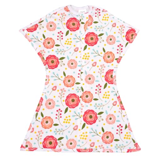 Image of SleepingBaby Zipadee-Zip Transitional Swaddle Sack, 6-12 Month - Roomy Zipper Swaddle for Easy Diaper Changes and Proper Hip Development - Baby Swaddle Sack, Medium - Pretty Poppy