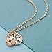 Zealmer Dainty Yellow Gold Plated Compass World Map Pendant Necklace Graduation Gift for Friends