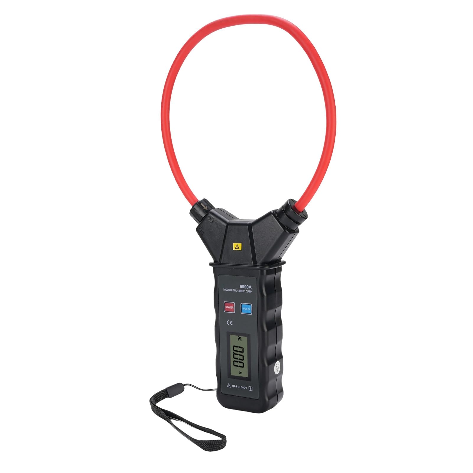 Fafeicy Pinza Amperimétrica Flexible de Corriente CA, Material ABS, Función de Retención de Pico, Pantalla LCD Retroiluminada, Medición de 5000 A 6000 V para Electricistas y Técnicos