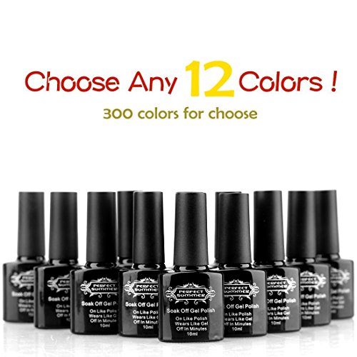 Perfect Summer Pick ANY 12 Colors! UV/LED Colors Gel Polish Soak Off Nail Lacquers Mood Changing French Manicure Nail Art Kit(Pick Any 12 Colors and Email US!)