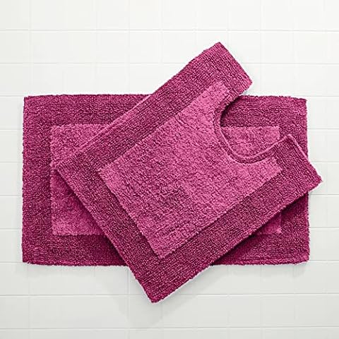 BrylaneHome BH Studio 2 Piece Bath Rug Set - Raspberry Cover