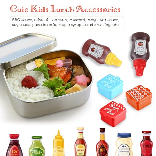 50 piezas de accesorios para caja Bento para niños que incluyen selecciones de alimentos mini bloque de construcción - Imagen 8 de 31