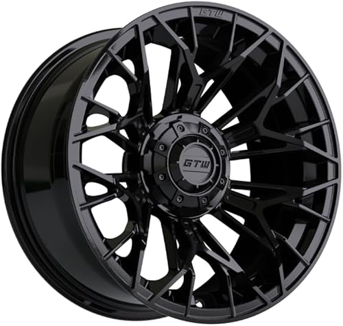 Miniatura 1 de GTW Stellar - Rueda de aluminio para carrito de golf de 15 pulgadas, 15 x 7 pulgadas, pernos 4-4, desplazamiento 34 (negro mate)