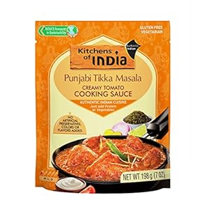 Kitchens of India Punjabi Tikka Masala, Creamy Tomato Cooking Sauce, Easy to Use Sauce for Authentic Indian Food, Gluten-Free, 7.02 Ounces (Pack of 6) (New Price Alert)