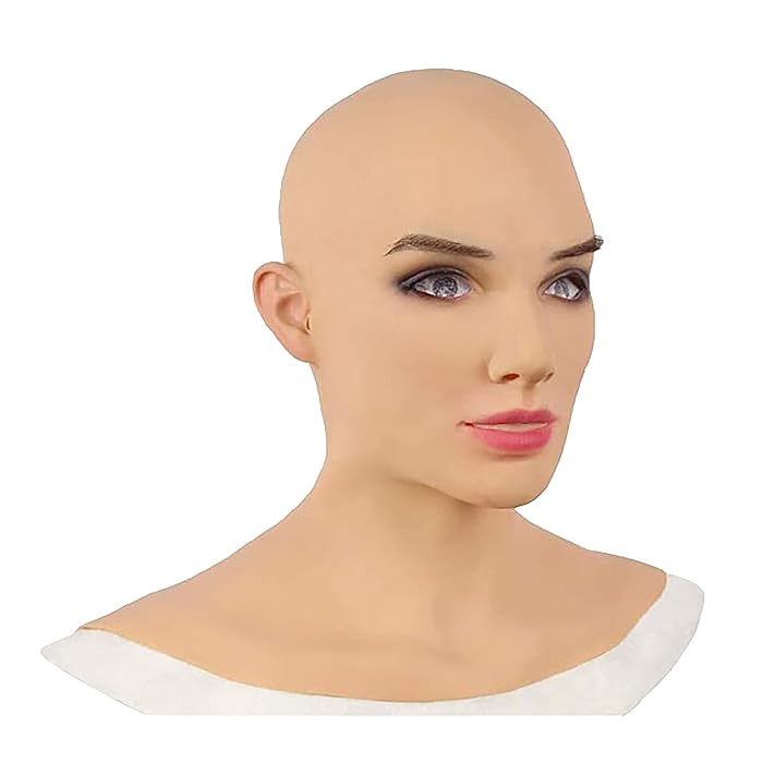 Buy Halloween Mask Human Overhead Mask,Female Realistic Silicone