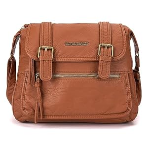 Montana West Crossbody Bag for Women Men Distress Messenger Washed Leather Shoulder Purse