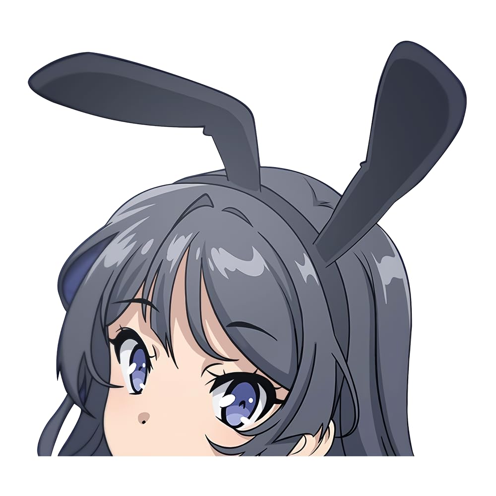 YUNEX 5.1 Inch Anime Car Sticker Mai Sakurajima Peeker Waterproof Auto Accessories Decal for Bumper Window Laptop Trunk