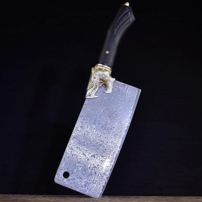 Miniatura 1 de Cleaver Knife,Meat Cleaver, 7.5 Inch Chinese Chef Knife 67 Layers Damascus Steel Kitchen Knife Cleaver Slicing China Knife Copper Dragon Decor Handle