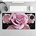Glitter Pink Rose Desk Mat Non-Slip Laptop Writing Pad Large Keyboard Mousepad with Rubber Base 23.6