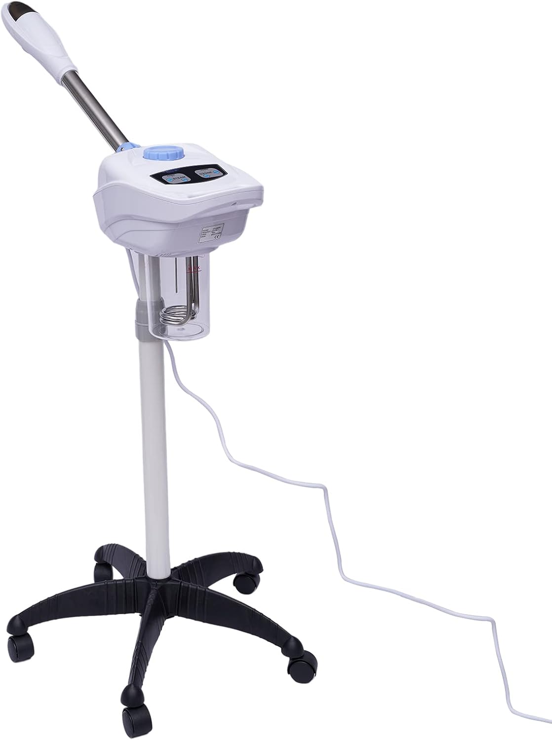 Ozon-gezichtsstomer, stoommachine, multifunctionele gezichtsstomer, met 360° draaibaar mondstuk en wielen, professioneel met 860 ml waterreservoir voor salon en thuis