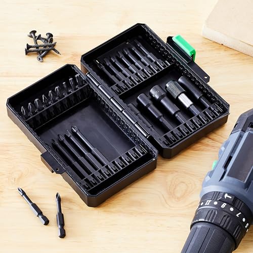 Image of Amazon Basics Impact Driver Bit Set, 33-Piece with S2 Steel, Nut Drivers and Sockets