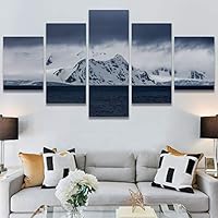 SIGNWIN 5 Panel Canvas Wall Art Modern Art Aerial Contemporary Cool Dramatic Multicolor Nature Photography Snow for Home Decorations Ready to Hang - 60
