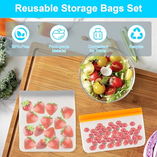 VUEKYN 12 Pack Reusable Freezer Bags