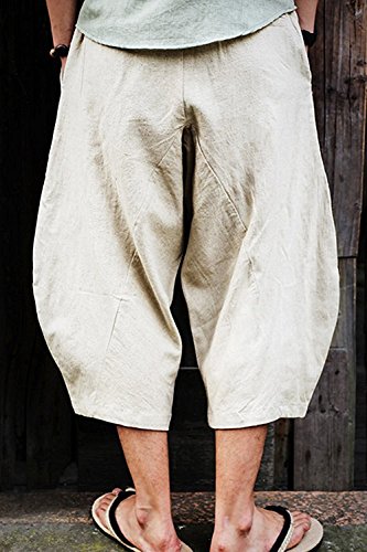 Banana Bucket Men's Patchwork Shorts Loose Linen Harem Capri Pants2
