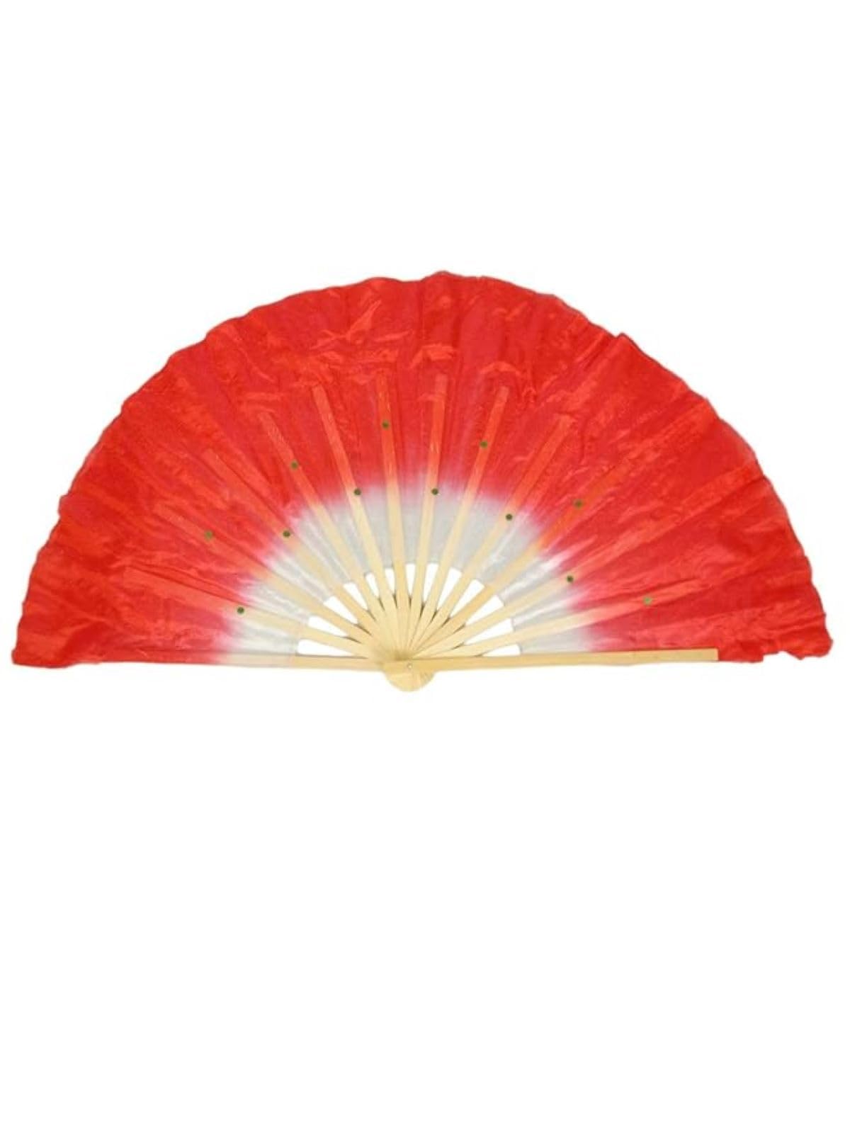 BookMyCostume Japanese Silk Veil Single Piece Bamboo Fan Kids & Adults Fancy Dress Costume Accessories Red