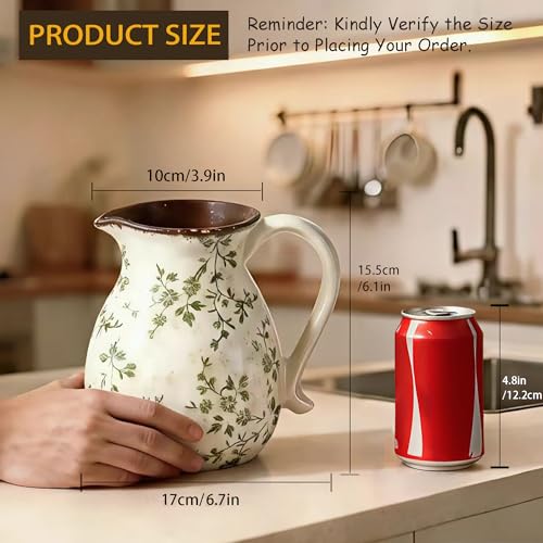 Rustic Ceramic Utensil Holder, 6.1"Farmhouse Cooking Utensil Holder - Image 2