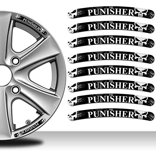 Biomar Labs® 8 x Adesivi Vinile The Punisher Skull...