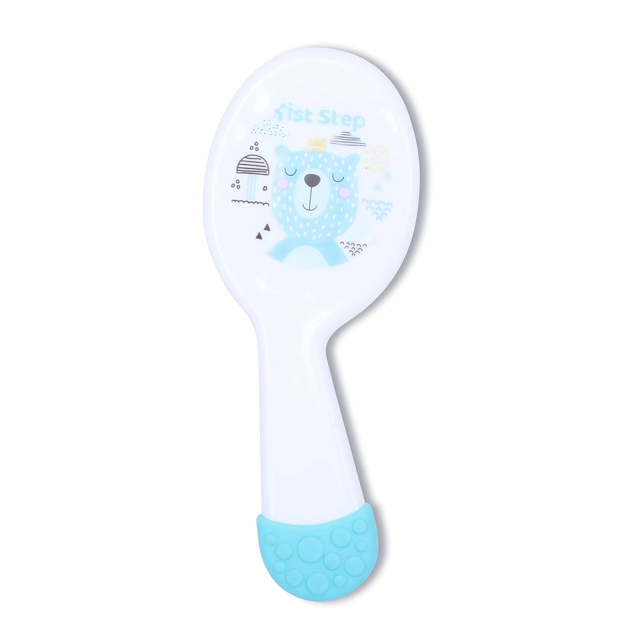 1st Step Matte Collection Easy Grip, Soft & Gentle Comb and Brush Grooming Set - Blue - Image 3 thumbnail