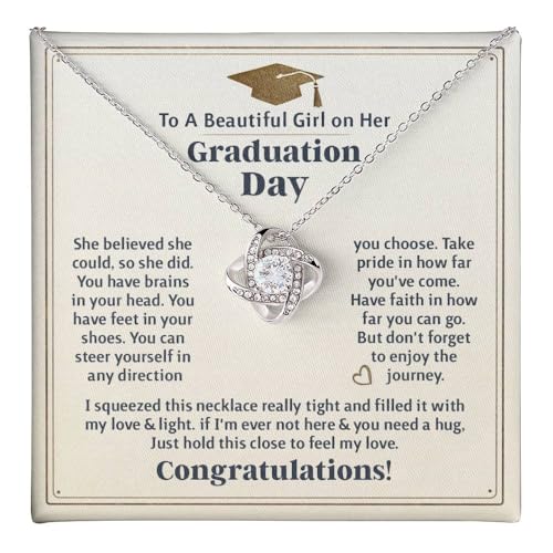 2025 Graduation Gifts for Her | Inspirational Graduation Necklace with Message Card & Gift Box | Jewelry for Women, Daughter, Girlfriend, Sister, Classmate | High School & College Grad Gift