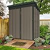 UDPATIO Outdoor Storage Shed 5x3 FT, Metal Garden Shed for Bike, Garbage Can, Tool, Outside Sheds & Outdoor Storage Galvanized Steel with Lockable Door for Backyard, Patio, Lawn