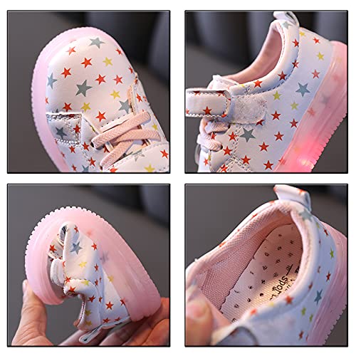 Little Girl's Light Up Sequins Slip On Sport Shoes Flashing LED Casual Shoes Flat Sneakers First Walking Shoes3