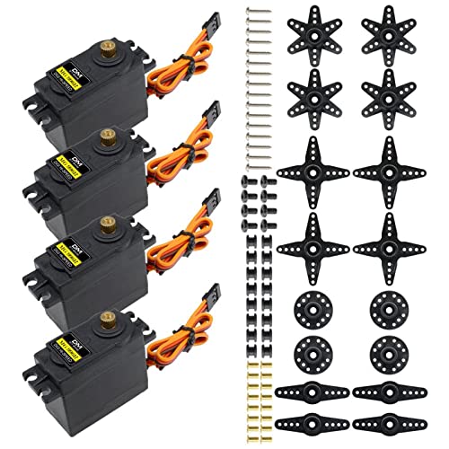 diymore 4PCS MG996R Servo High Speed Digital Metal Gear Torque Servo Motor 55G for RC Helicopter Airplane Car Boat Robot Control