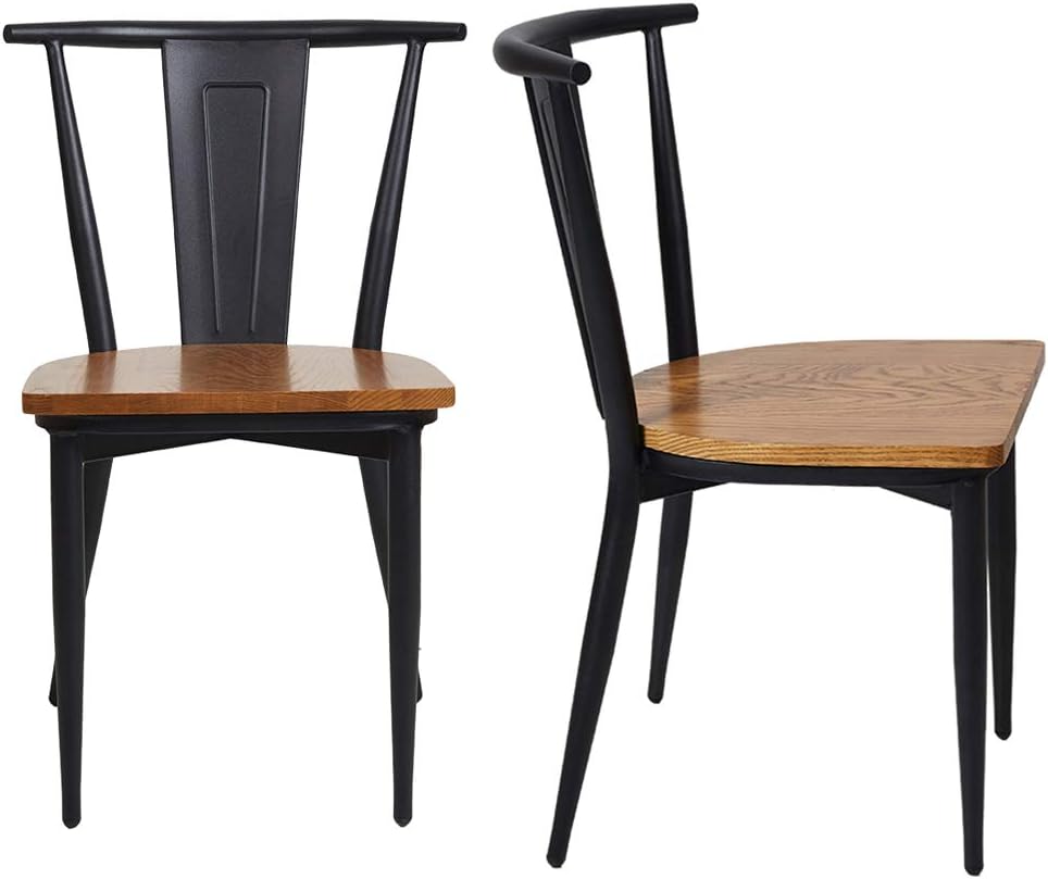 Buy Luckyermore Set Of 2 Metal Kitchen Dining Chair With Wood Seat Stackable Restaurant Chairs Vertical Back Online In Indonesia B07hnwwv3t Buy Luckyermore Set Of 2 Metal Kitchen Dining Chair With Wood Seat Stackable Restaurant Chairs Vertical Back Online In Indonesia B07hnwwv3t