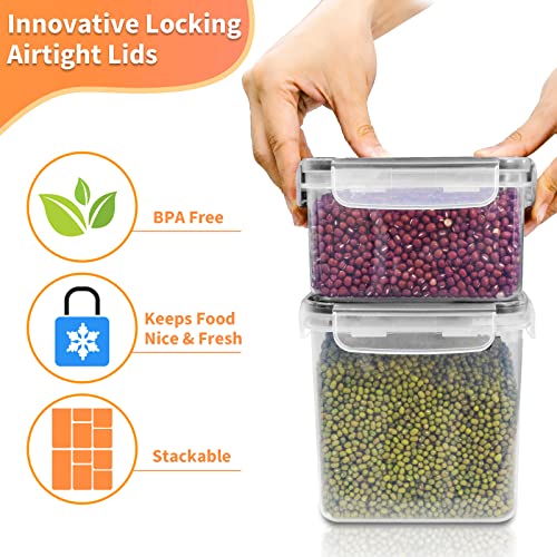 Airtight-Food-Storage-Containers-with-Lids-7-Pcs-BPA-Free-Plastic-Dry-Food-Canisters-for-Kitchen-Pantry-Organization-and-Storage-for-Cereal-Dishwasher-safeInclude-10-Labels-and-Marker-Black