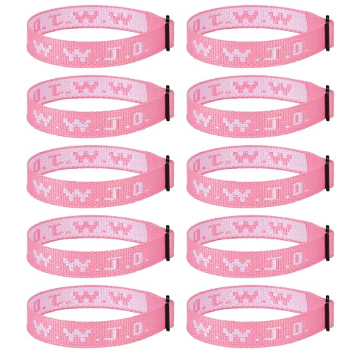 Aospkle 10PCS WWJD Christian Bracelet Pack for Women Men, Christian