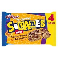 Kellogg’s Rice Krispies Squares Honeycomb & Chocolate Flavour Cereal Bars, 4 x 33g