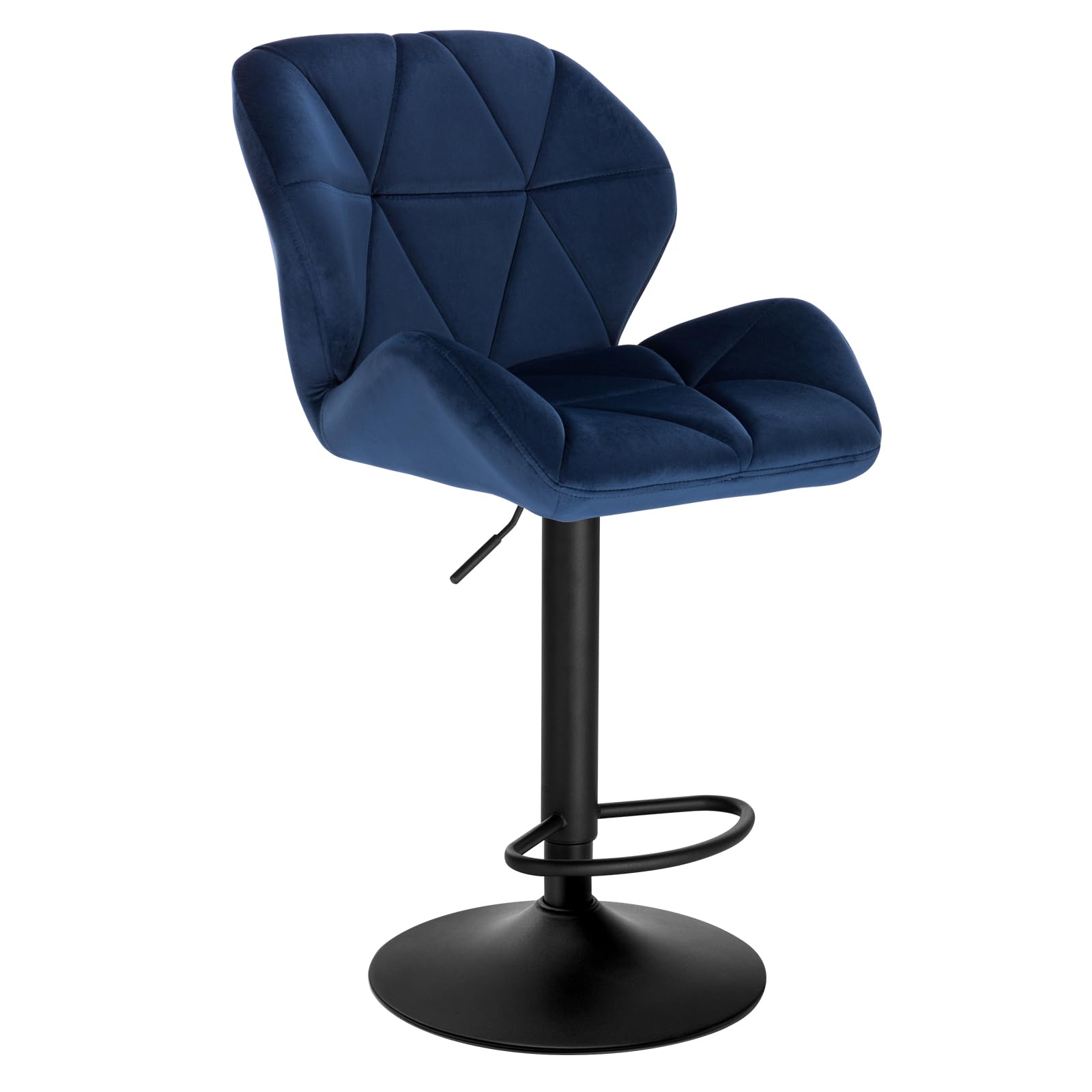 WOLTU Taburete de Bar con Respaldo, Sillas de Bar Regulables en Altura, Muebles Cocina Silla de Comedor, Terciopelo, Azul The Forest Stewardship Council