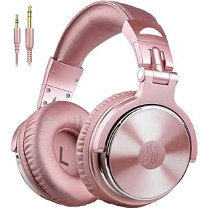 OneOdio Wired Over Ear Headphones Studio Monitor & Mixing DJ Stereo Headsets with 50mm Neodymium Drivers and 1/4 to 3.5mm Jack for AMP Computer Recording Podcast Keyboard Guitar Laptop – Pink