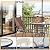 Shintenchi 6 Piece Patio Dining Set with Umbrella, Outdoor Furniture Set with 4 Folding Chairs and Tempered Glass Top Dining Table fot Lawn Backyard Garden Porch Brown and Beige
