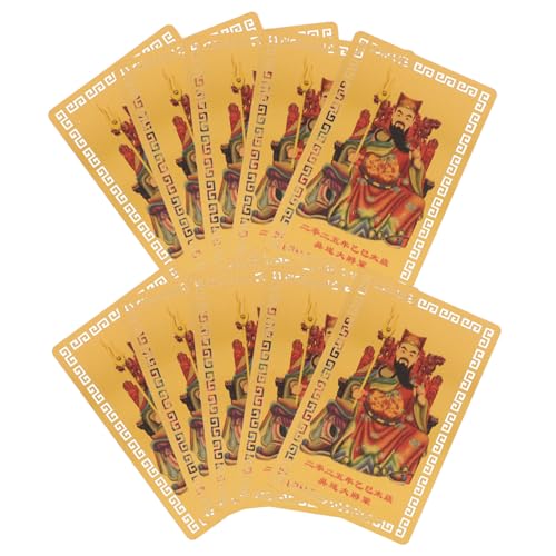 CVUTOVO 10個年蛇年太歳金カード 伝統風水お守り ラッキーデコレーション 携帯便利 護身符 幸運祈願用