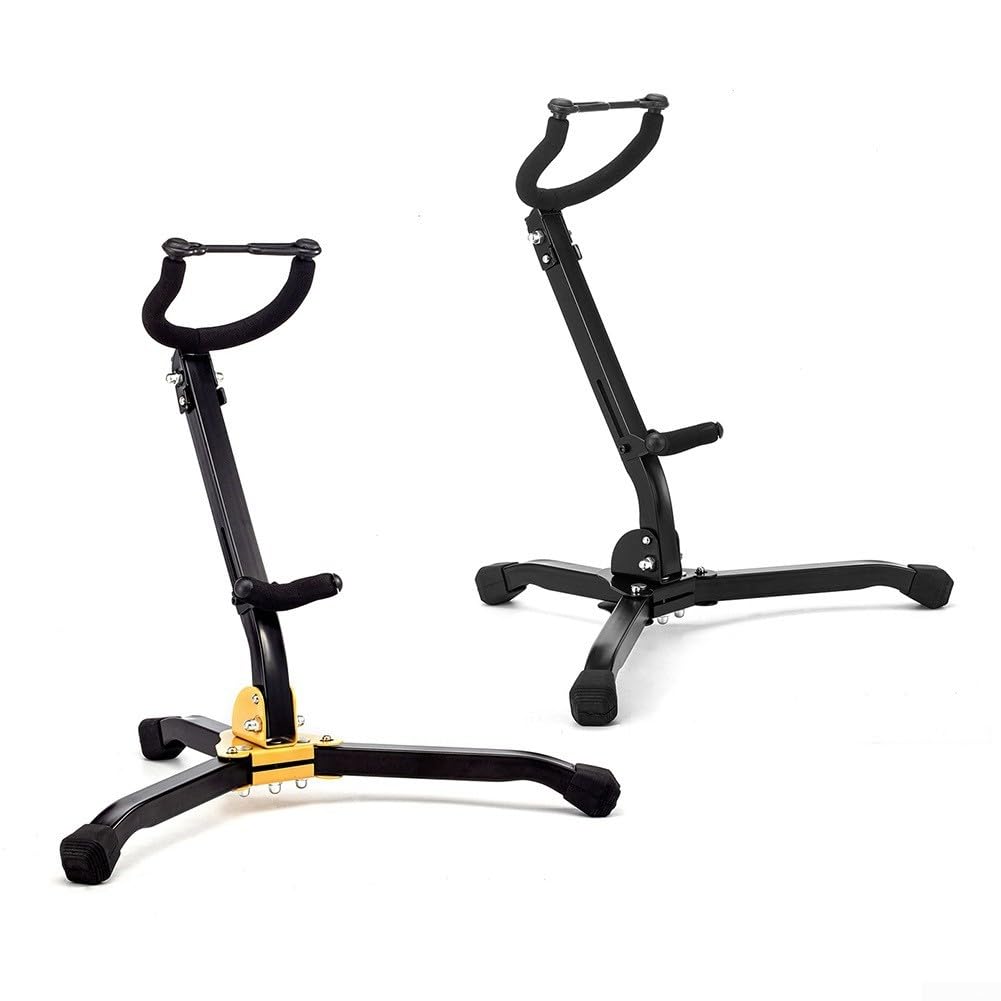 Support pour saxophone alto ténor pliable et réglable - Support portable avec base triangulaire (noir)