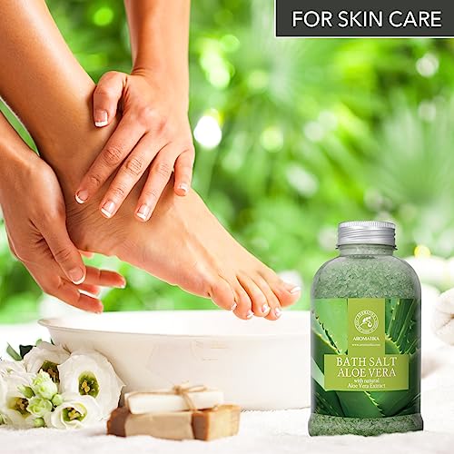Aloe Vera Bath Salt 600g - Natural Sea Salt with Pure Aloe Extract - Body Care - Good Sleep - Beauty - Bathing - Wellness - Relax - Spa - Image 4