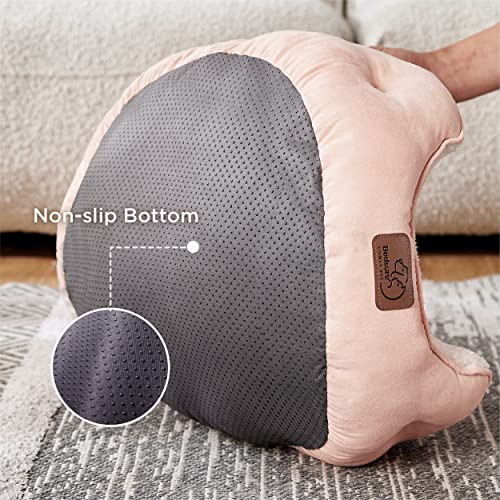 BEDSURE Katzenbett waschbar Katzen Bettchen - 51x48x15cm Katzenkorb mit zweiseitig Innenkissen Katzenschlafplatz für Katzen oder kleine Hunde, rosa