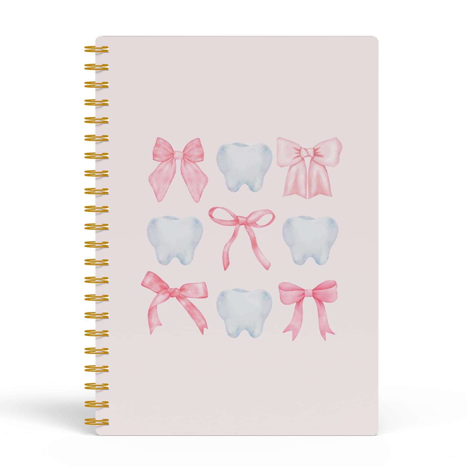 EKGJW Coquette Pink Bow Dentist Notebook Journal, Dental Hygienist Assistant Gifts Spiral Notebook 5.5x8.3, Dental Gifts for Coworkers, Dentist Office