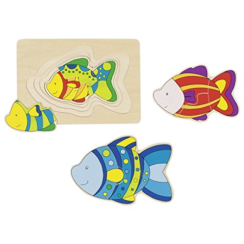 Goki 57897 Schichtenpuzzle, Mehrfarbig