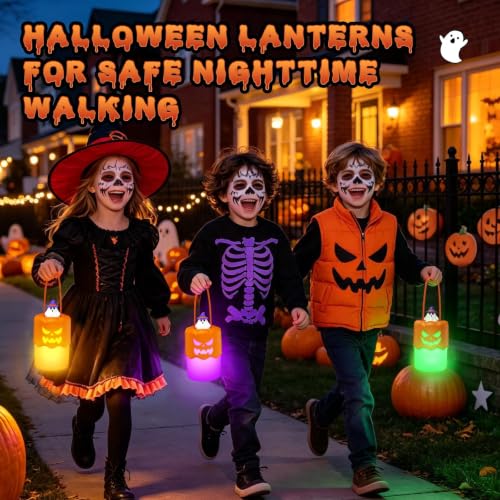 Rechargeable Halloween Pumpkin Lantern Lights LED JackoLantern with Lanyard - Image 2