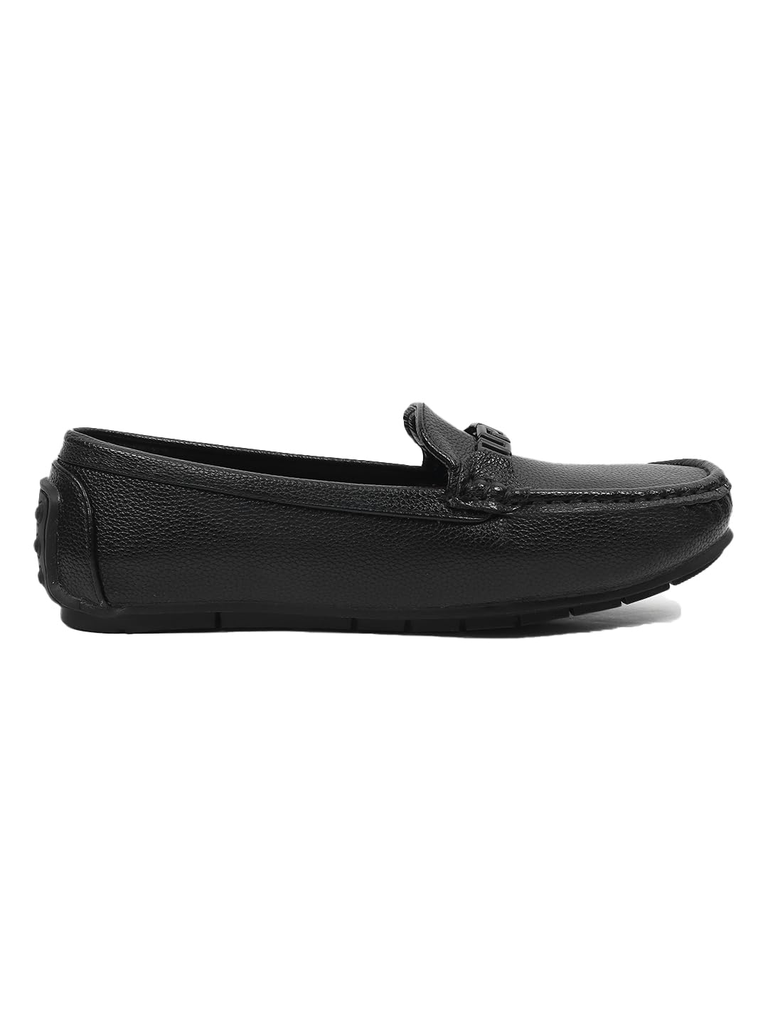 Women’s Textured Loafers – Classic Slip-On with Chain Detail and Anti-Skid Rubber Sole-image-13