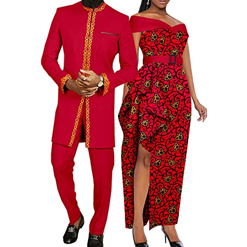 African Couples Clothes Bazin Riche Dashiki African Dresses for Women Match Men Outfits Top and Pants Sets