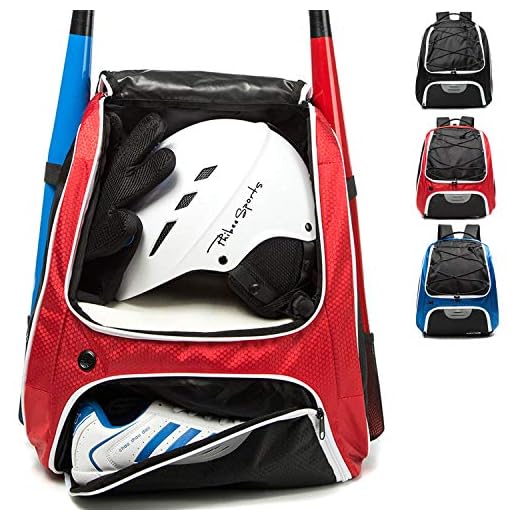 AIRTTUZ Baseball Bag - Baseball Backpack for Youth and Adults, Softball Bat Bag with Shoe Compartment and Fence Hook Hold Bat,Helmet,Glove and Shoes. (Red)
