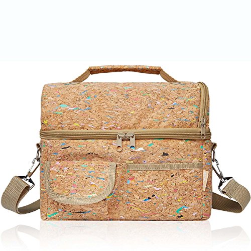 PuTwo Lunch Bag 8L Insulated Lunch Bag Lunch Box Lunch Bags for Women Lunch Bag for Men Cooler Bag with YKK Zip and Adjustable Shoulder Strap Lunch Tote for Kids Lunch Box Bento Lunch Pail - Cork