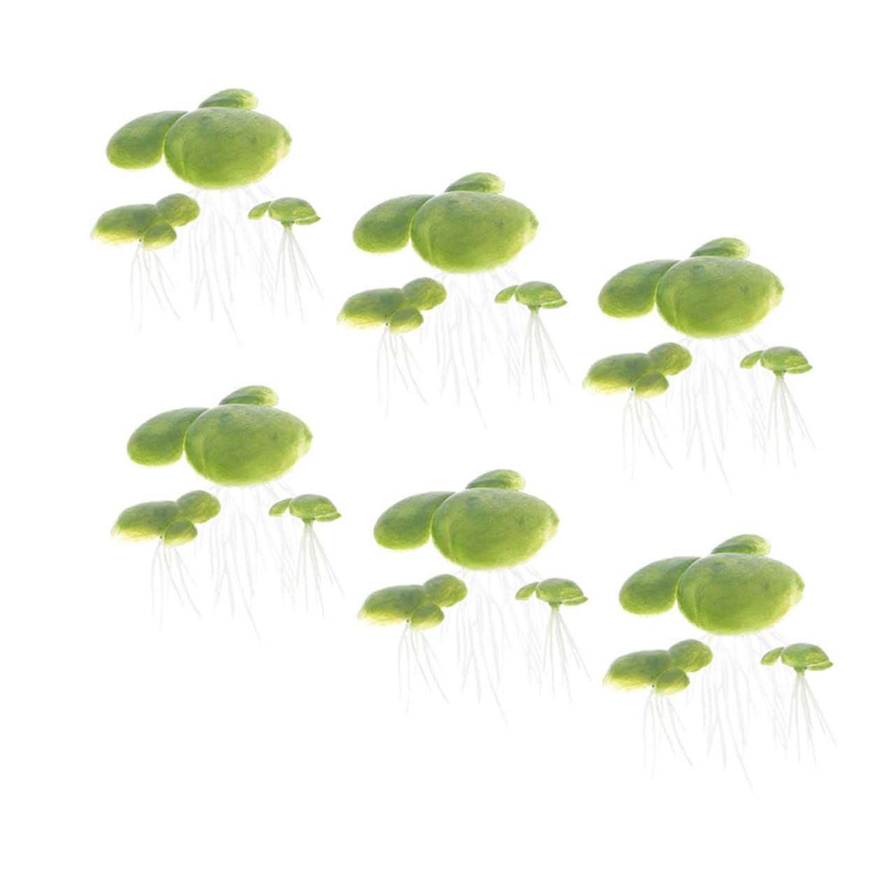 KOMBIUDA 18pcs Artificial Mini Duckweed with Roots Floating Plastic Aquarium Plants Fish Tank Decoration Simulation Aquatic Plant for Freshwater and Saltwater Tanks