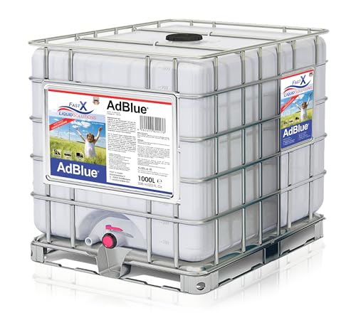 FAST X AdBlue Harnstofflösung 1000L IBC– Umweltfreundliche Emissionsreduzierung für Diesel mit SCR-Technologie, Euro-Norm Konform, Einfach Anzuwenden, 36 Monate Haltbar