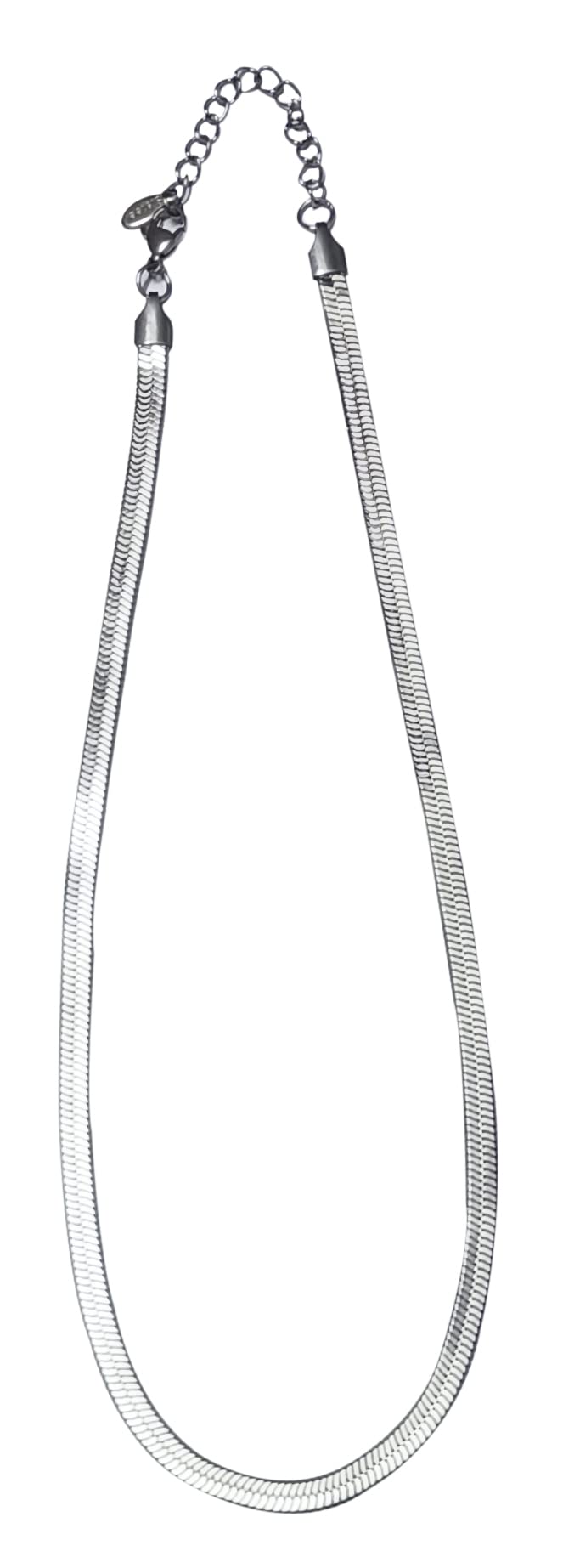 LA BELLEZA Unisex Thick Flat Rhodium Plated Stainless Steel Snake Bone Chain Choker Necklace Neckpiece for Girls Boys Men and Women (B0BMVTZNRZ) Amazon Price History, Amazon Price Tracker