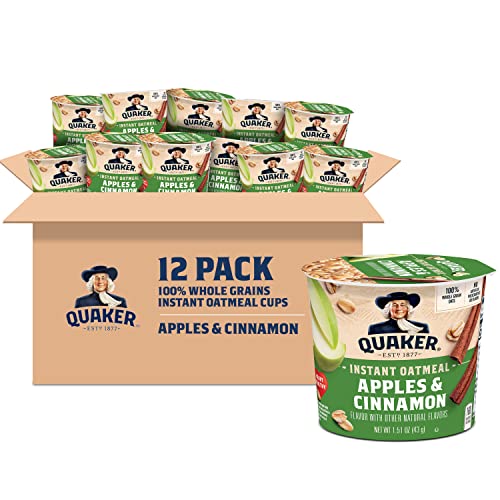 Comparison: Best Microwave Oatmeal 5 Quaker Instant Oatmeal Express Cups, Apples & Cinnamon, 1.51 Ounce (Pack of 12)