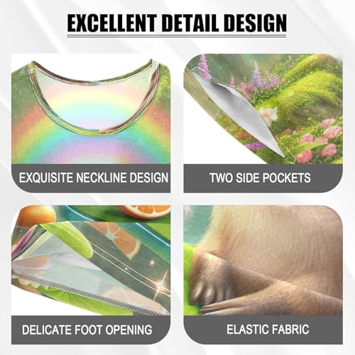 Capybara Rainbow Pajama Set Short Sleeve Pajamas Shorts Sets Cotton PJS 2 Piece Clothes Set 5Y4